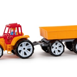 TRACTOR BAMS 3 CU REMORCA ROSU PORTOCALIU - Img 2