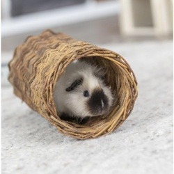 Tunel din Răchită Trixie 13 x 15 cm, Culcuș și Jucărie 100% Naturală pentru Porcușori de Guineea și Rozătoare Mici - Img 2