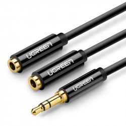 Ugreen 3,5 mm mini jack AUX splitter adaptor,cablu 25cm negru (20816)
