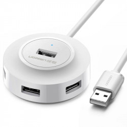 Adaptor/Hub UGREEN CR106 4in1, 4xUSB, 1m (white)