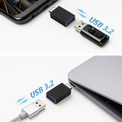 Adaptor USB-C Wozinsky W10GY1S - USB-A 3.2 10Gb/s - Negru - Img 3
