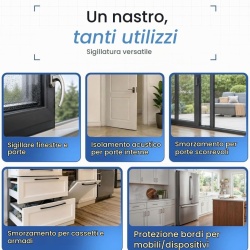 Bandă Adezivă de Etanșare din Spumă EVA / EPDM Lumonic 10m, 15mm x 2mm, Izolație Termică și Fonică pentru Uși și Ferestre, Negru - Img 3