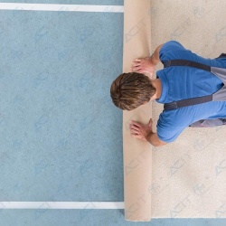 Bandă Dublu Adezivă Detașabilă Profesională ACIT 50 mm x 50 m (164 ft), Armată cu Plasă Textilă, Aderență Diferențiată, Compatibilă cu Încălzirea în Pardoseală, Producție Italia - Img 3