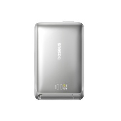 Baterie externa Baseus Nomos Qi2 Magnetic, 10.000 mAh, 45W, cablu USB-C inclus, Gri