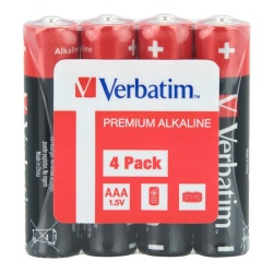 BATERIE VERBATIM AAA (R3), 1.5V alcalina, 4 buc., shrink wrap "49500" (timbru verde 0.32 lei)