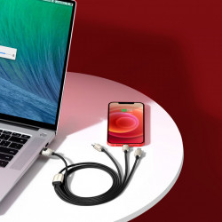 Cablu 3 in 1 Baseus Year of the Tiger USB - Lightning / USB Typ C / micro USB 3,5 A 1,2m black (CASX010001) - Img 3