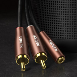 Cablu audio Ugreen 3,5 mm mini jack (female) - 2RCA (male) 3m brown (AV198 60987) - Img 5