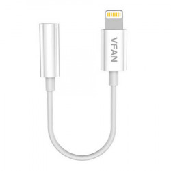 Cablu AUX Vipfan L07 Lightning la mini jack de 3,5 mm, 10 cm (alb)
