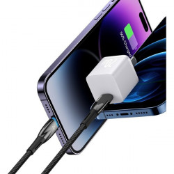 Cablu Baseus Glimmer Series cu incarcare rapida USB-C - Lightning 480Mb/s PD 20W 2m alb - Img 5