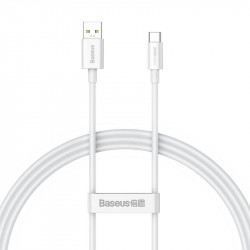 Cablu Baseus Superior Series USB la USB-C, 65 W, PD, 1 m (alb)