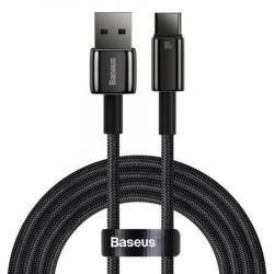 Cablu Baseus Tungsten Gold USB la USB-C, 100 W, 2 m (negru)