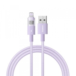 Cablu Date si Incarcare USB-A - Lightning Baseus Display 2, 18W, 2m, Mov P10382700511-01