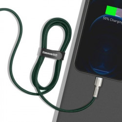 Cablu de date metalic Baseus Cafule Series USB - Lightning 2.4A 1 m verde - Img 4