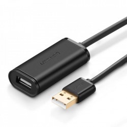 Cablu de extensie UGREEN US121 USB 2.0 activ, 15m (negru)