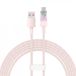 Cablu de incarcare rapida Baseus USB la USB-C 6A, 1 m (roz) - Img 3