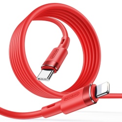 Cablu de incarcare rapida/transfer de date, Joyroom, Aluminiu/Silicon, USB-C/tip lightning PD 20 W, 1.2 m, Rosu - Img 3