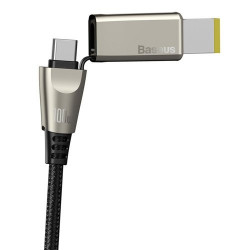 Cablu de incarcare si date Baseus 2in1 USB - USB Typ C / Lenovo (square plug) DC Adapter laptop plug 2 m 100 W 5 A black (CA1T2-B01)