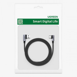 Cablu inclinat Ugreen 90° USB C - USB 2.0 480Mbps 3A 3m negru (US176) - Img 6