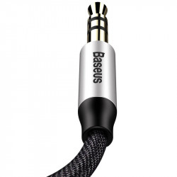 Cablu mini jack audio 3.5 mm AUX Baseus Yiven 1m , negru + argintiu - Img 8