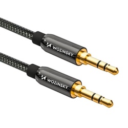 Cablu mini jack universal Wozinsky 2x cablu AUX 3 m negru