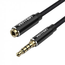 Cablu prelungitor audio TRRS 3,5 mm tata la 3,5 mm mama 1 m Vention BHCBF negru - Img 4