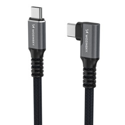 Cablu USB-C Thunderbolt 4 Wozinsky WPS3-UY41S, 240W, 1m, 4K, înclinat - Negru - Img 2