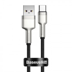 Cablu USB tip C Baseus Cafule Series Metal Data USB - 40 W (10 V / 4 A) SCP (Protocol Huawei SuperCharge) 0,25 m argintiu