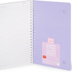 Caiet Mecanic A5 cu Spirilă Legami Design Teddy Bear, Liniatură 7 mm, 160 Pagini, Hârtie Certificată FSC, Include Set Stickere și Închidere Elastică, 15 x 21 cm - Img 6