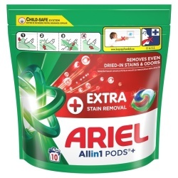 Capsule ARIEL All in One Pods + Extra Stain Removal, detergent automat de rufe, 10 buc