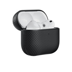 Carcasa Pitaka pentru AirPods Pro 3, Fibra de Aramida, Negru