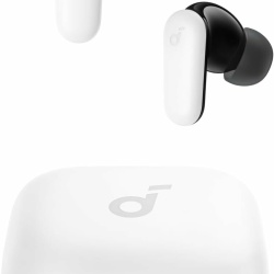 Casti wireless Anker Soundcore P30i, Tehnologie Noise Cancelling, 2-in-1 carcasa si stand, IP54, Bluetooth 5.4, Alb