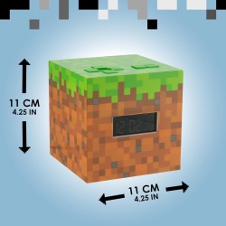 Ceas Deșteptător / Alarmă Paladone Minecraft cu Sunete Oficiale din Joc și Lumină de Noapte, Culoare Verde (Green) - Img 7
