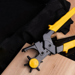 Cleste pentru perforare curea piele, Deli Tools EDL1919 (galben) - Img 3