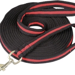 Coardă Lungă de Lucru pentru Cai Covalliero Soft, Lungime 8 m, Negru/Roșu, Material Textil Plăcut, Carabinier Rotativ cu Buclă - Img 2