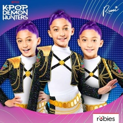 Costum Deluxe Copii Rubies Rumi Golden Hybrid – K-Pop Demon Hunters, Licențiat Oficial Netflix, Include Top, Jachetă, Pantaloni Scurți și Jambiere, pentru Carnaval, Halloween și Petreceri Tematice - Img 3