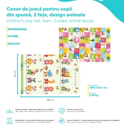 Covor de joaca120*180*1cm,animale,U-Grow - Img 6