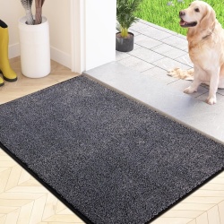 Covoraș de Intrare pentru Reținerea Murdăriei și Umezelii Typec Home 60 x 90 cm, Bază Cauciucată Antiderapantă TPR, Profil Subțire cu Margini Ranforsate, Lavabil la Mașină, pentru Hol, Ușă Intrare, Bucătărie și Baie