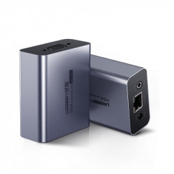 Cuplare UGREEN CM250 VGA la Ethernet RJ45, cablu prelungitor, Cat.5e / 6, (argintiu)