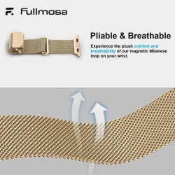 Curea Metalică Milaneză din Oțel Inoxidabil Fullmosa Compatibilă cu Apple Watch 38mm / 40mm / 41mm / 42mm (Seriile 10/11/12), Închidere Magnetică Reglabilă, Margini Lustruite, pentru Femei și Bărbați, Rose Gold - Img 4
