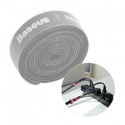 Curea Velcro pentru organizarea cablurilor , Baseus , 1m , gri