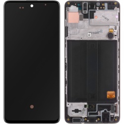 Display cu Touchscreen Samsung Galaxy A51 A515, cu Rama, Negru, Swap GH82-21669A