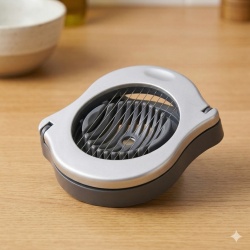Feliator pentru Ouă și Legume Moi, 10 x 9.6 cm, Inox și ABS, Design Ergonomic, Argintiu - Img 3