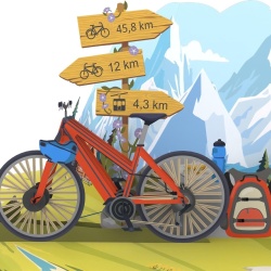 Felicitare 3D Pop-Up MOKIO – Ciclism Montan / Mountain Bike, Card Cadou cu Efect Surpriză, Dimensiune 20 x 15 cm, Include Plic Asortat