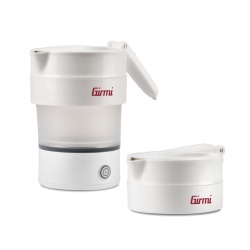 Fierbător Electric Pliabil din Silicon BL03, Capacitate 600 ml, 600W, Alb/Gri, Ideal pentru Călătorii și Acasă