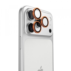 Folie de protectie Camera Spate Torras Lensguard pentru Apple iPhone 17 Pro Max / 17 Pro, Sticla Securizata, Portocalie