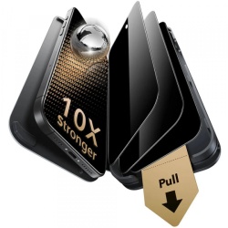 Folie de protectie Ecran Privacy ESR UltraFit Armorite Pro pentru Apple iPhone 17 Pro, Sticla Securizata, Full Glue, Set 3 bucati