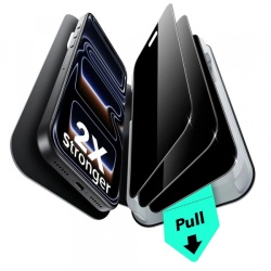 Folie de protectie Ecran Privacy ESR UltraFit Classic pentru Apple iPhone 18 Pro, Sticla Securizata, Full Glue, Set 3 bucati