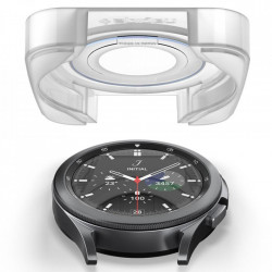 Folie Protectie cu sistem de montare SPIGEN GLASS.TR "EZ FIT" 2-PACK GALAXY WATCH 4 CLASSIC 42 MM - Img 4