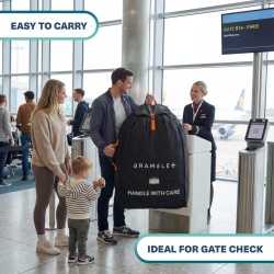 Geantă de Transport Cărucior Dublu XL Bramble pentru Avion, Nailon Balistic Rezistent la Apă, Bretele Căptușite din Neopren, Husă Integrată și Fereastră ID, 100 x 65 x 40 cm, Negru - Img 2