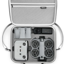 Geantă Portabilă de Protecție STARTRC din Piele PU pentru Drona DJI Neo 2 și Fly More Combo, Carcasă Rigidă cu Bandulieră de Umăr, Compatibilă cu Telecomandă RC-N3 / RC-N, Hub Încărcare și Baterii